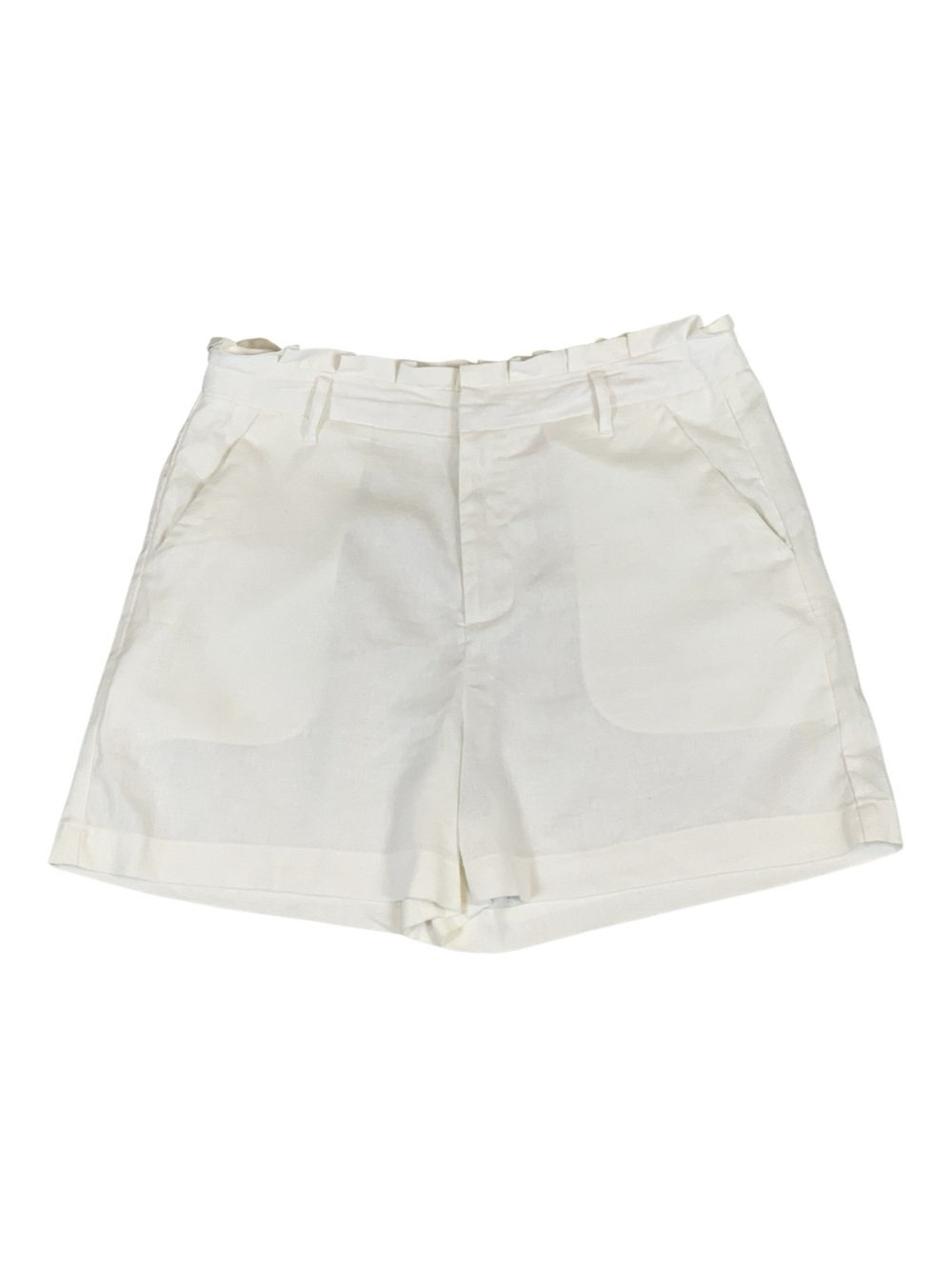 Sofia Jeans White Linen Blend Paperbag Waist Shorts Pockets Summer, Coastal Sz 8